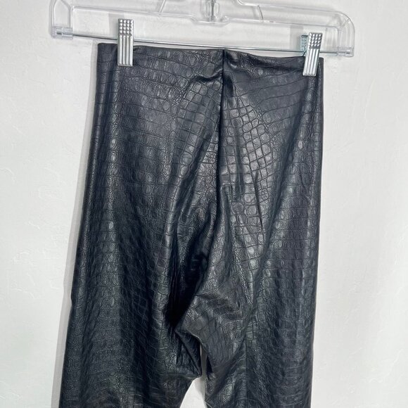Commando Faux Leather Croc Leggings Black Size S Animal snake embossed textured - Picture 8 of 9